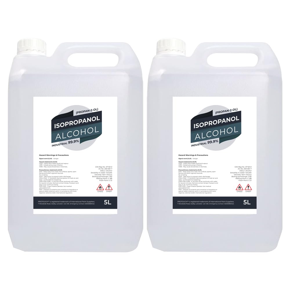 PROTOUCH Isopropyl Alcohol IPA 99.9% 5L Cleaning Disinfecting Industrial Use Isopropanol - Multi-variation (10 LITRE)