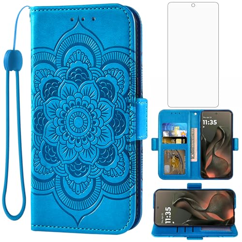 Coque Moto Edge 60 Fusion 5G étui rabat porte-carte verre trempé