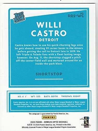 Willi Castro Autographed Rated Rookie Card - 2020 Donruss Optic Baseball Card #RRS-WC (Tigers)