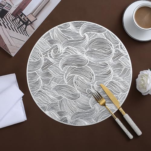 Set de table argenté 38 cm motif creux lavable protégeant la table