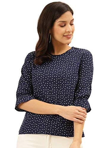 Image of Style Quotient Women Abstract Printed Polyester Smart Casual Top
