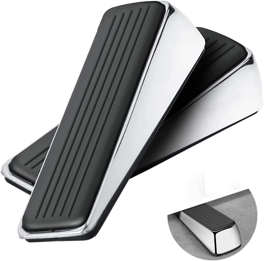 ORiTi 2pcs Strongest Door Stoppers, Heavy Duty Door Wedge Stopper, Door Stoppers for Bottom of Door Zinc Alloy and Silicone Made, Keep Door Open