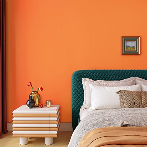 VaryPaper Peel and Stick Orange Wallpaper Removable Contact Paper for Kitchen Countertops Sticky Back Plastic Furniture Vinyl Wrap Stick on Wallpaper for Living Room Bedroom Worktop Vinyl Covering - Image 3