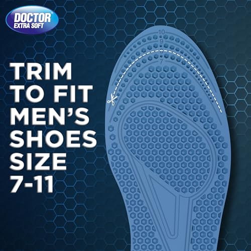 Image of DOCTOR EXTRA SOFT Pain Relief Trimmable Gel Insoles Pack of 2 Pair for Men's Size 7-11| Comfortable & Breathable| Lightweight & Durable| Ideal For Loose Shoes or Replacing Existing Insoles /Inserts