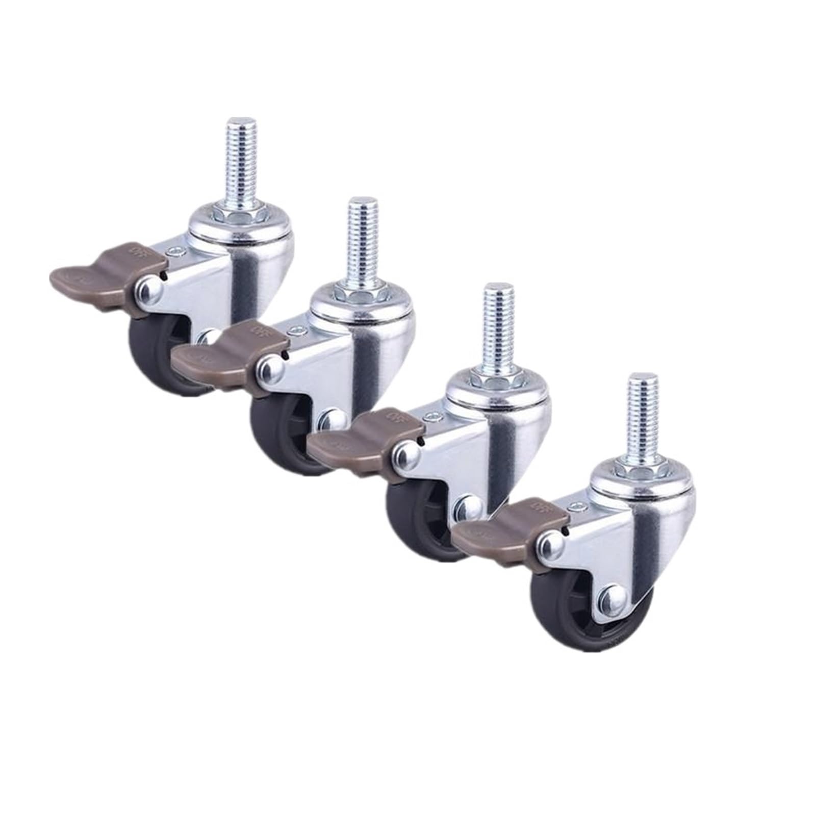 4 pieces/lot 1.5 inch black PP caster flat light universal wheel sofa coffee table pulley(Screw-Brake-M8)