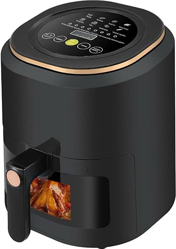 Freidoras de aire domésticas de 7 cuartos de galón, freidora de aire de acero inoxidable, ajustes preestablecidos de control digital de un toque, 10