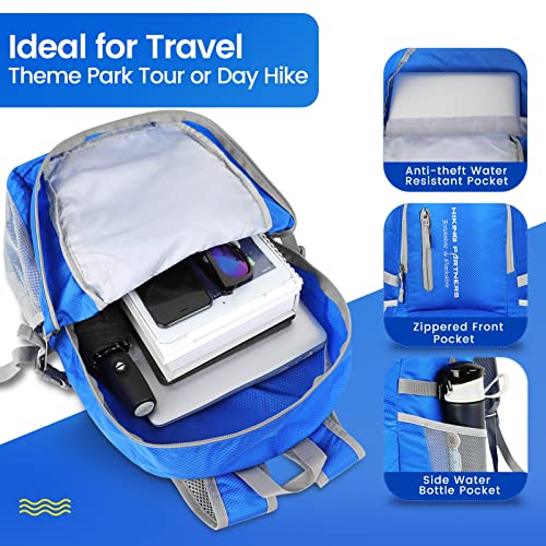 Image of ZOMAKE Lightweight Packable Backpack, 35L Foldable Daypack (Dark Blue) | Light Hiking Backpacks Water Resistant Collapsible Day Pack for Travel, Everyday Carry, Multi-Pocket Layout, Heavy Duty Nylon