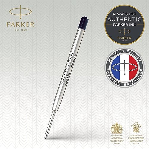 Image of Parker Quinkflow Ballpoint Pen Ink Refill, Medium Tip, Black (Pack of 2)