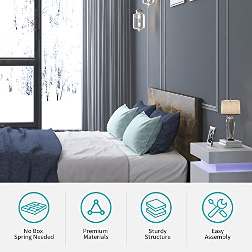 Balus King Size Bed Frame With Headboard And 4 Drawers, Platform Bed Frame With Large Storage Space, No Box Spring Needed/Heavy Duty Wood & Metal Construction/Noise Free/Easy Assemble #TOP4