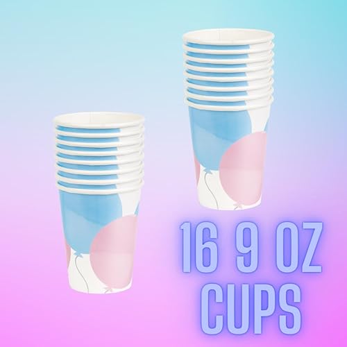 Miniatura 5 de Decoraciones de revelación de género para bebé, platos y servilletas para tu fiesta de revelación de género para niño o niña, incluye decoraciones