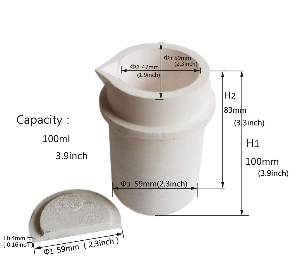 Crogiolo In Ceramica Per Fusione 500g - Per Oro, Argento, Rame, Forno Fusione, Refusione - Foto 5