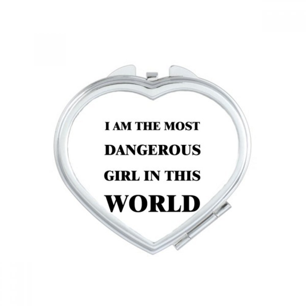 Miroir compact de maquillage Fille Coeur pour sac à main