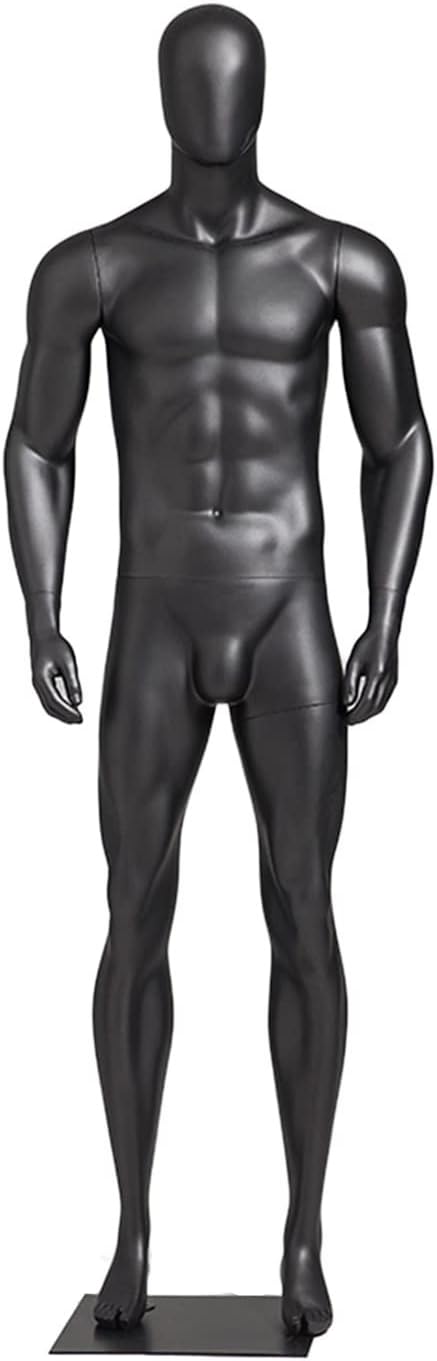 Male and Female Mannequin Full Body - Standing Posture, Realistic Clothing Store Retail Mannequins - Frp Material, Detachable Dummy Clothes Display Stand,Grey Amale,Black A-Male