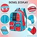 dwgweg Backpack for Boys 3-in-1 Backpack with Lunch Box Set Gaming Bookbag stylish kids travel backpack for boys 6-18 Kids Junior High School Primary School Back pack (Red-blue-set)
