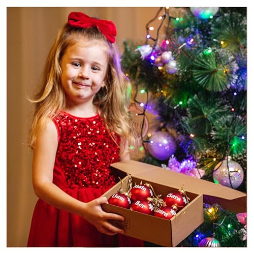 Olesea Bolas de Navidad Personalizadas Matte– Adornos para Árbol | Decoración Navideña Elegante | con Nombre | Natal Decoração – Natal | Navidad Empresas