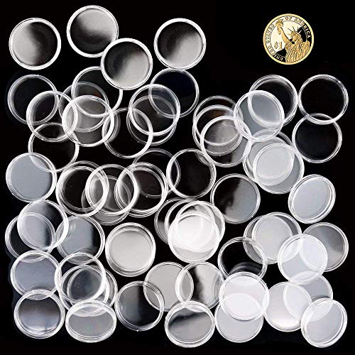 100PCS Oopsu Coin Storage Container Box Coin Round Case Transparent Gaine 27mm Plastic