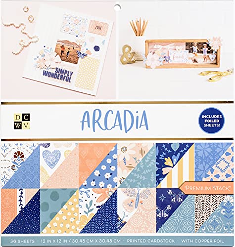 Papier Arcadia DCWV feuille de cuivre brillante pour reflets métalliques scrap