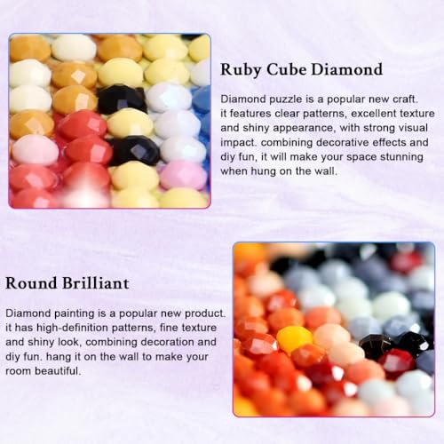 Image of HASTHIP 5D Diamond Painting Kit Cherry Blossom Garden, Full Drill DIY Art with Complete Tool Kit, Dreamy DIY Home Wall Decor Craft, DIY Diamond Art Gift for Adults and Kids, 40x50cm, No Frame