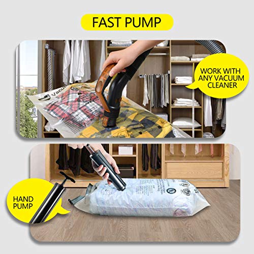 Image of GONGSHI Vacuum Storage Bags, Space Saver Seal Bags For Clothing, Travel Luggage,Blankets, Comforters, Pillows, Clothes Storage.5 Large 5 Medium