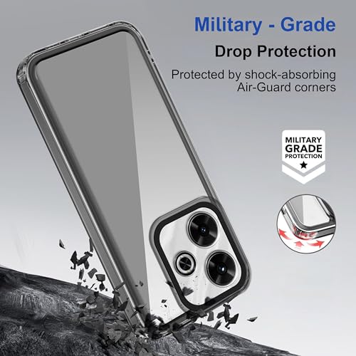Image of Zapcase Back Case Cover for Mi Redmi 13 5G | Compatible for Mi Redmi 13 5G Back Cover | Case Cover with Camera Protection | (TPU + PC | Translucent Black)