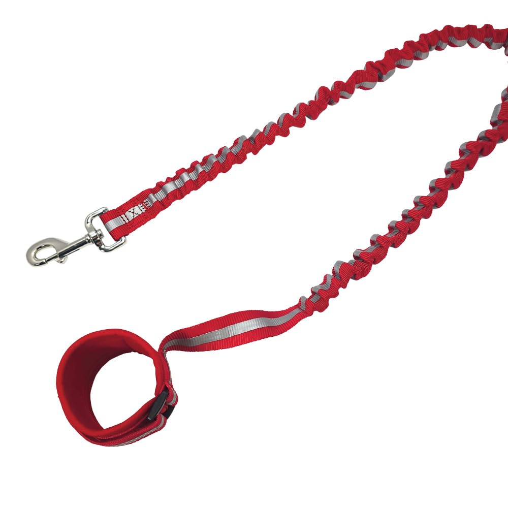 Nobby Jogging Lead Elastic Red L: 100/150 cm, W: 25 mm