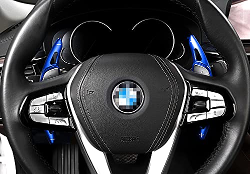 Ijdmtoy Sports Blue Cnc Billet Aluminum Steering Wheel Larger Paddle Shifter Extensions Compatible With Bmw 3 4 5 7 Series X3 X4 X5 X6 (Gxx Chassis) #TOP3