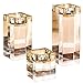 Le Sens Amazing Home Candle Holders Set of 3, 2.3/3.9/5.5 inches Height Elegant Heavy Crystal Cuboid Tealight Holder Clear Square Glass Cube Candle Holder for Ceremony Centerpiece and Home Decoration