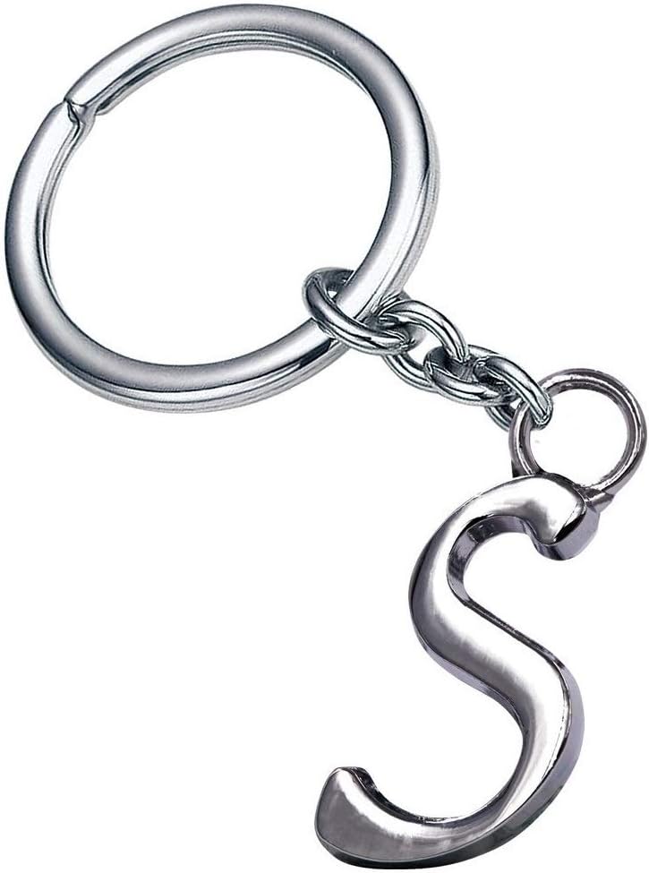 Alphabet Letter S Metal Keychain for Car Bike Men Women Keyring
