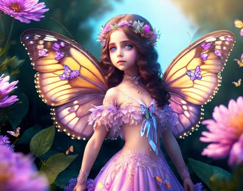 Poster fée mignonne 58x90 cm sans cadre en toile SERENDIPITP