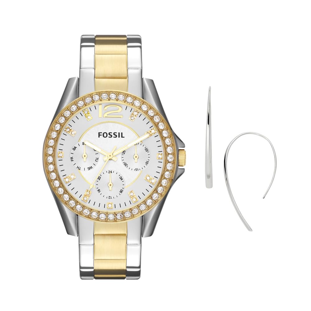 Fossil Women's Watch, Riley Quartz Stainless Steel Multifunction Watch for Women