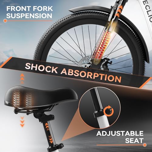 Image of 24'' Electric Bike, Peak 1000W /700W Motor 28 /20MPH, 48V /36V Removable Battery, Step Thru City Cruiser Ebike, Commuter E Bike, 7-Speed, Front Basket