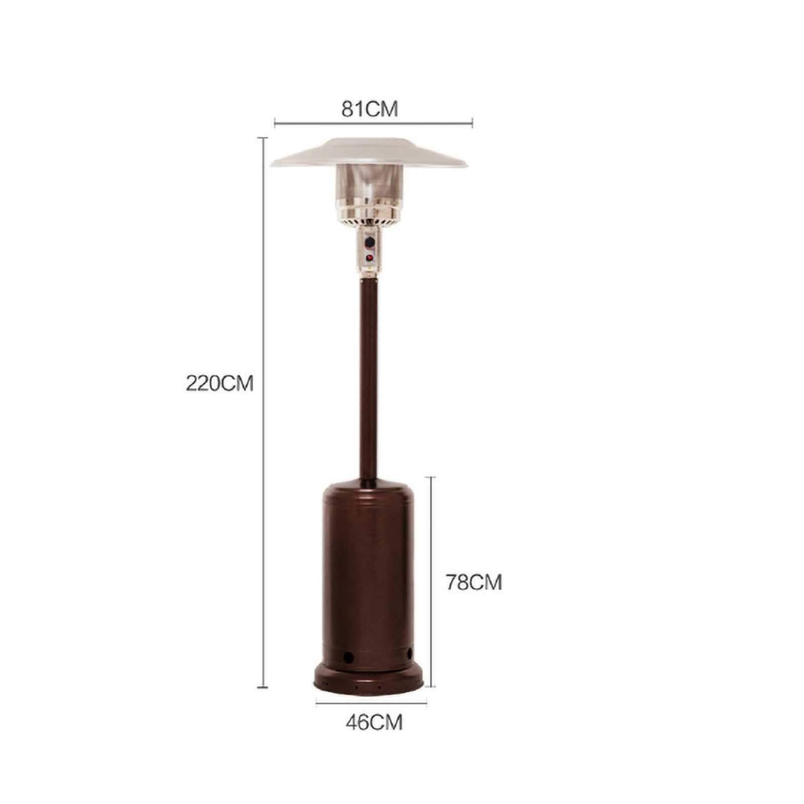 Chauffage d'extérieur gaz Chauffe-Patio,Gaz liquéfié - 3 à 13 KW Gaz Parasol Chauffant Commercial Acier Inoxydable Chauffant pour Balcon/Terrasse/Jardin A