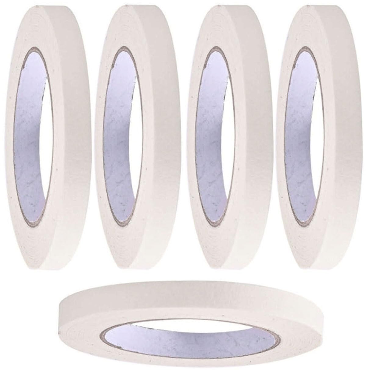 Zzdzw White 5 Rolls Painters Tape Masking Tape Bulk, Blue Tape For Painting Automotive Walls Packing Removable Free Residue, Paint For Indoors & Outdoors, 12 Sizes，Length 50 Yards ( Color : Size : 0.8Cm X