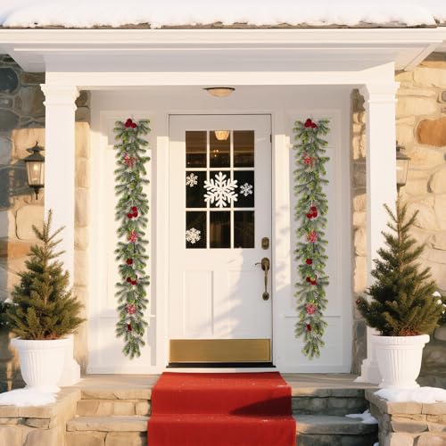 6FT Christmas Garland for Indoor Outdoor Table Fireplace Xmas Decorations - image 7