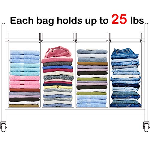 Storage Maniac Laundry Sorter 4 Section, Laundry Hamper With Wheels, Laundry Basket Sorter, Laundry Separator Hamper, Laundry Divider Hamper, 4 Bag Laundry Hamper With Wheels And Removable Bags, Gray #TOP6