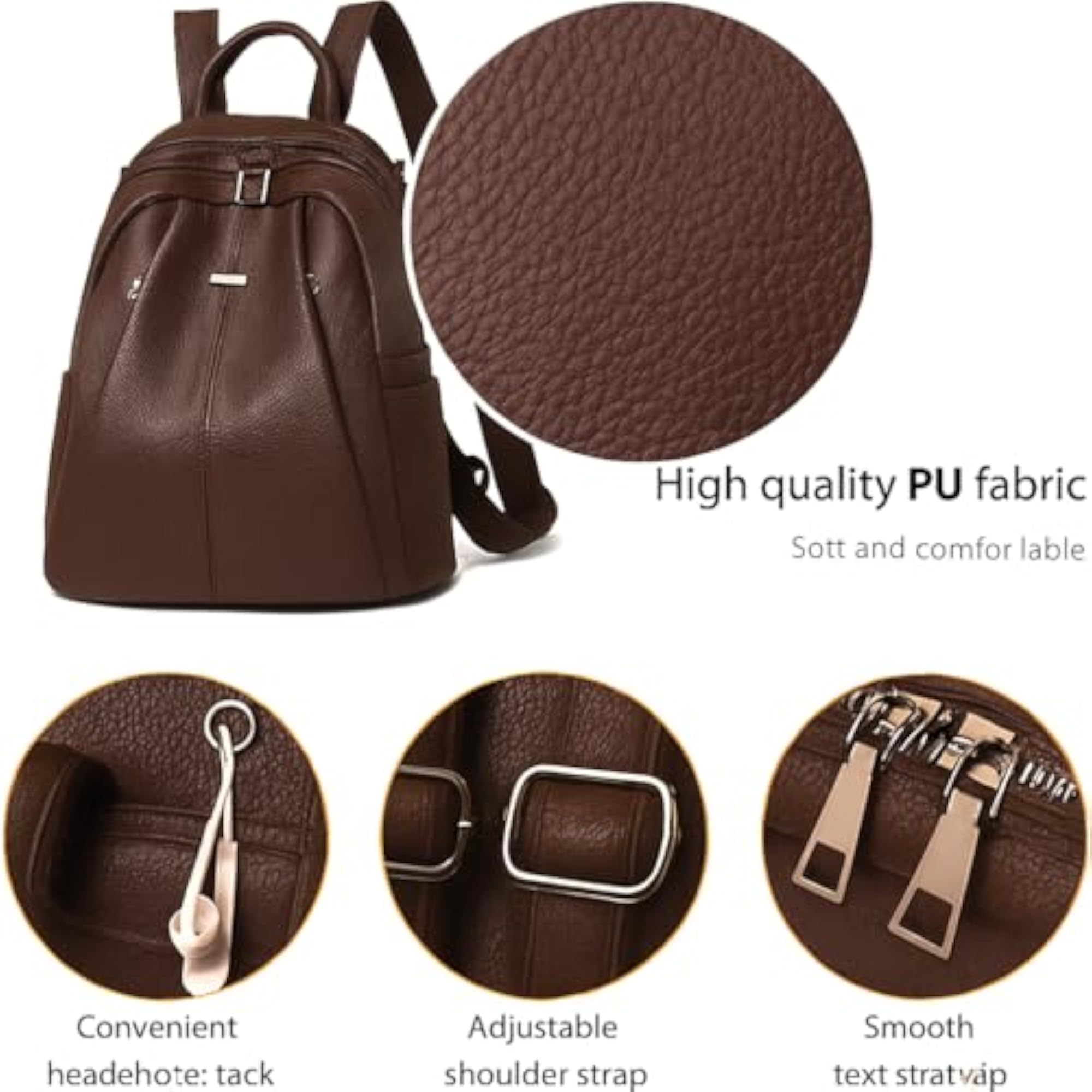 Casual Backpack for Women, Stylish Medium Lightweight Bag