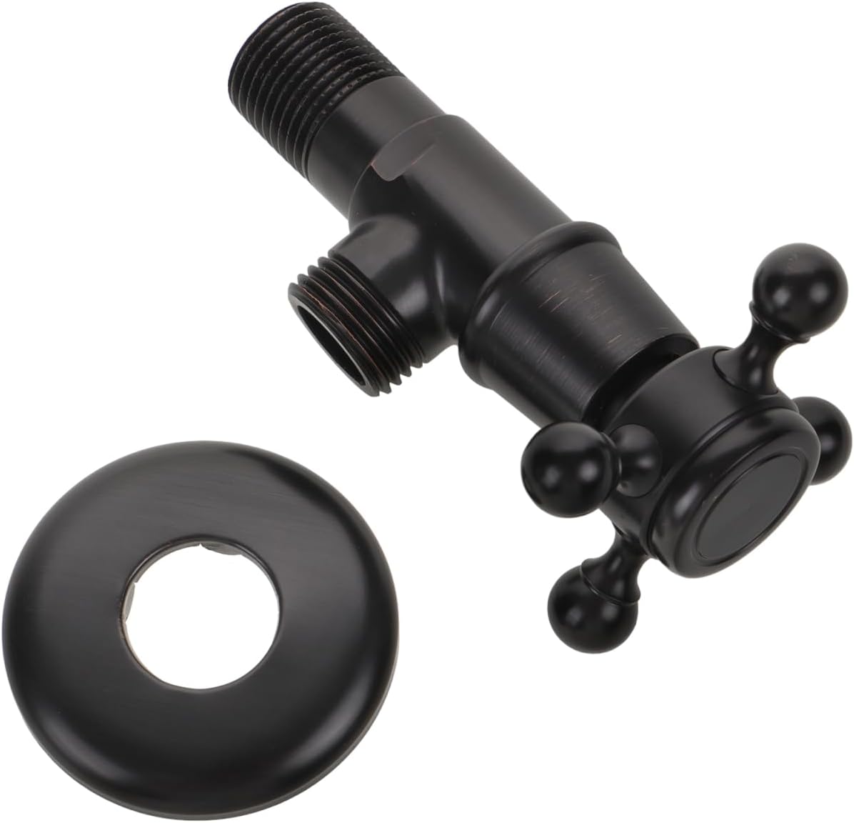 Matte Black Antique Bathroom Angle Shut off Valve for Sink Toilet Water Control Explosion-Proof High Temperature Resistant 3.93X2.75X2.75In