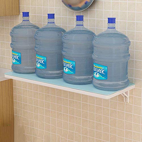 Table pliante blanche gain de place murale en verre pour cuisine