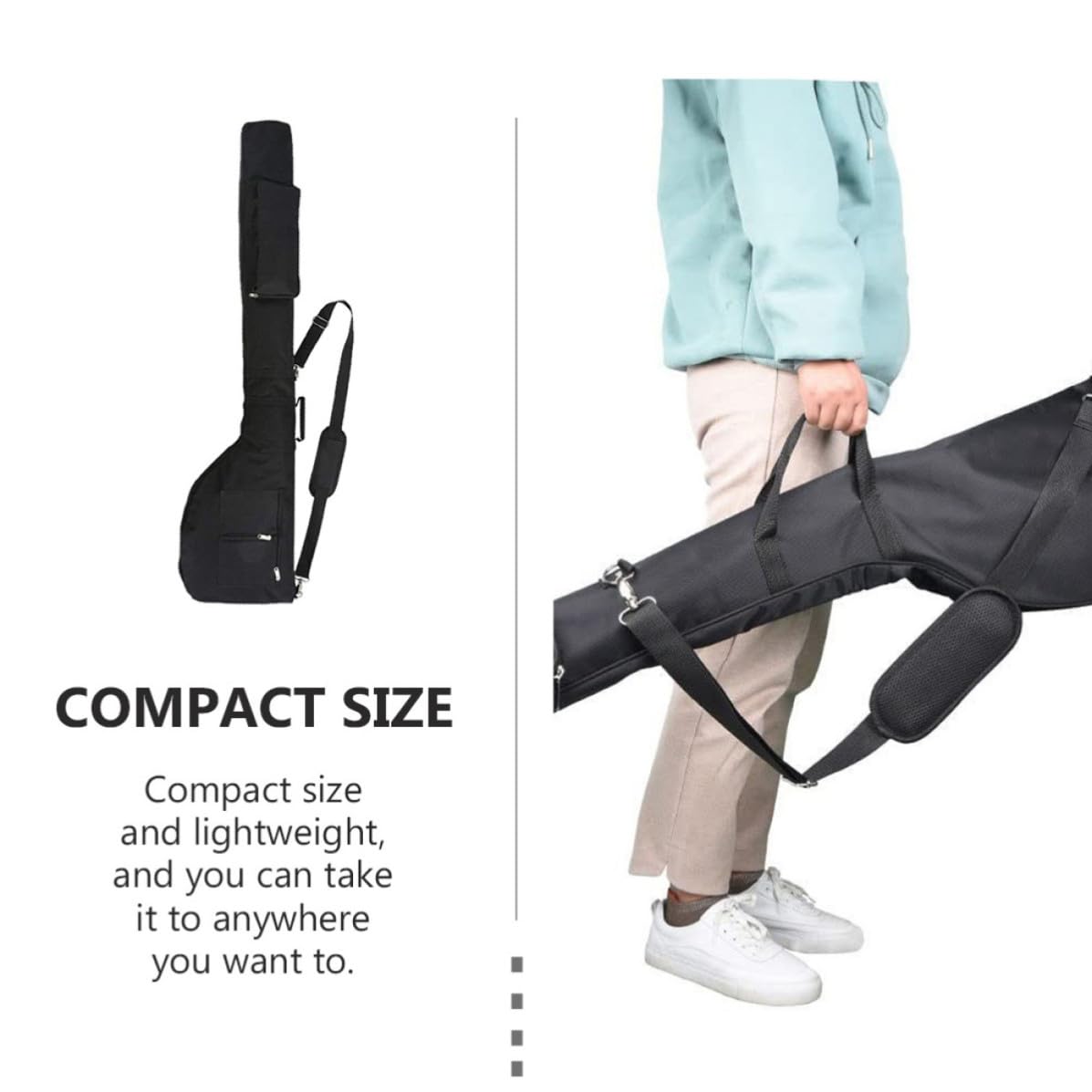 Borsa da Golf in Nylon Nero Tracolla, Resistente e Confortevole, come Borsone da Viaggio per Golfisti