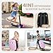 smilesun 4-in-1 Detachable Scooter Suitcase for Kids & Teens, 3D Owl/Dolphin Hardside Ride-On Luggage, Lightweight Foldable Design, Unique Travel Gift for Children(Pink Owl 22-inch)