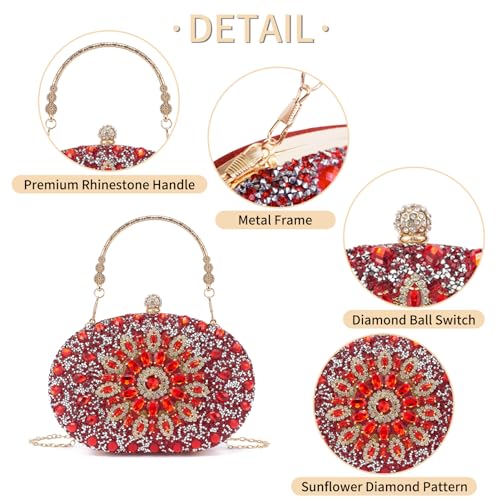 Image of Sparkly Women's Evening Clutch Purses Rhinestone Bag Luxury Handbags For Weddings Formal Prom Party