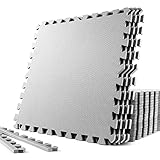 SOLPEX トレーニング ジョイントマット エクササイズマット 防音 衝撃吸収マット ホームジム 大判 ジムマット 60cm×60cm×1.2cm 6枚/12枚/24枚 キズ防止 高硬度 振動吸収 床保護 抗菌 トレーニング器具用マット サイドパーツ付 発行対象が含まれる商品(6枚 グレー)