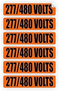 277-480 Volts Voltage Conduit Markers | Stickers | Decals | Labels Electrical 6X by Awareness Vinyl