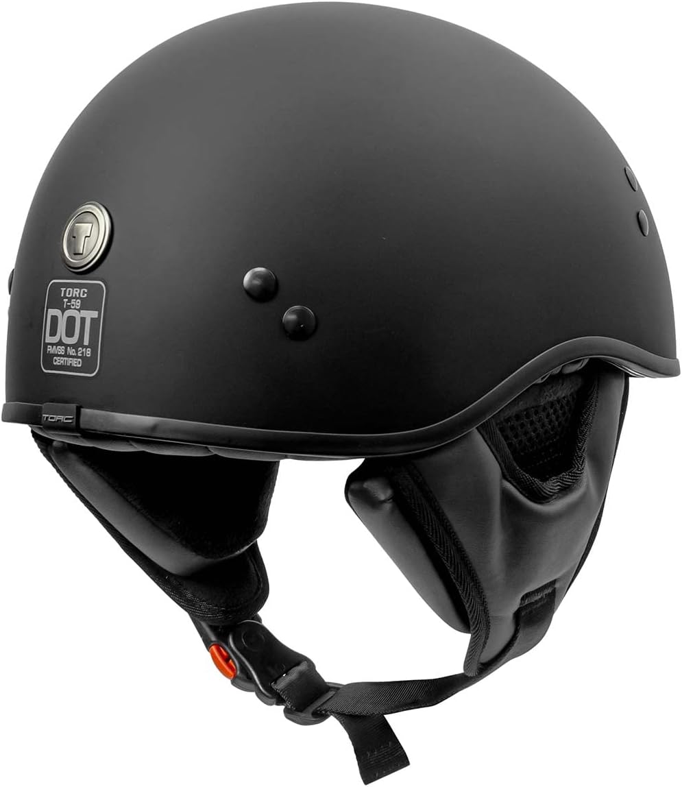 TORC T59/ Sundowner Motorcycle Half Helmet with Magnetic Buckle DOT Approved