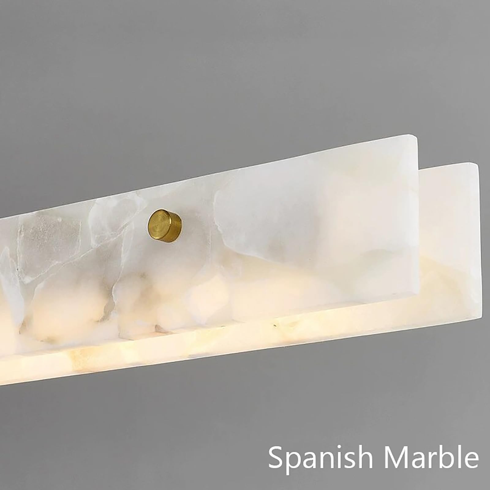 Lampadario Rettangolare in alabastro per Isola Cucina, Lampada a Sospensione a LED dimmerabile, Moderno, lineare, Effetto Marmo, per Sala da Pranzo, Soggiorno, Camera da Letto (100