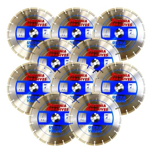 Virginia Abrasives 425-04177 - 10pc - 14 inch Ultra Value Concrete Diamond Blade - Wet or Dry Concrete Tools/Masonry Tools, 14" Saw Blades, Cutting Tool for High Speed & Walk Behind Saw, Ceramic Blade