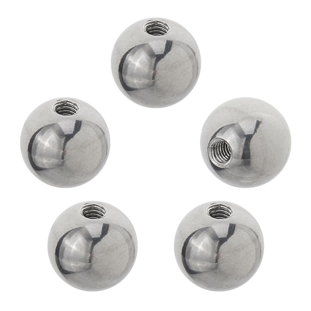 SUPERFINDINGS 5Pcs M4x15mm Ball Nuts Knob Female Thread Ball Nut Caps Silver Replacement Chromium Steel Balls Screw Caps Round Lamp Decoration for Lighting Machinery DIY