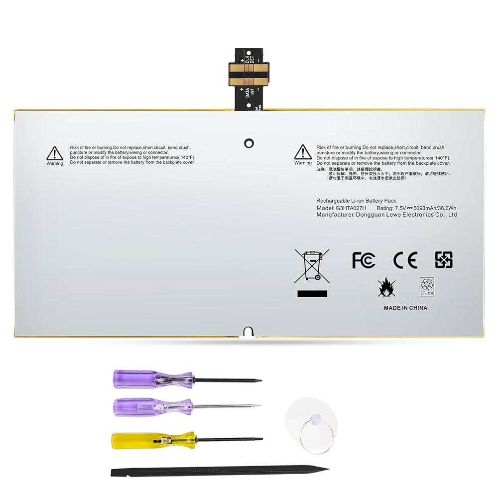 ASUNCELL 38.2wh 7.5v G3HTA027H DYNR01 Notebook Battery for Microsoft Surface Pro 4 1724 12.3 Inch Series