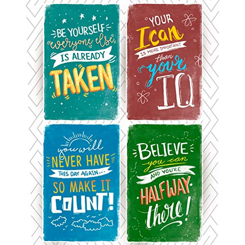 Kid's Room Posters with Inspirational & Motivational Phrases. Positive Posters to Incentivize Your Kids to Achieve Whatever Goal They Set to Themselves. Classroom Poster, Teacher Quotes, 11X17 in.