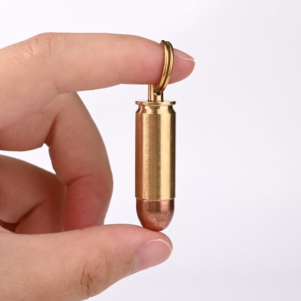 Brass and Purple Copper Bullet Cylinder Pendant Necklace for Mens Womens, It also Can be Used as a Mini Pill Holder on Keychain. - Image 5